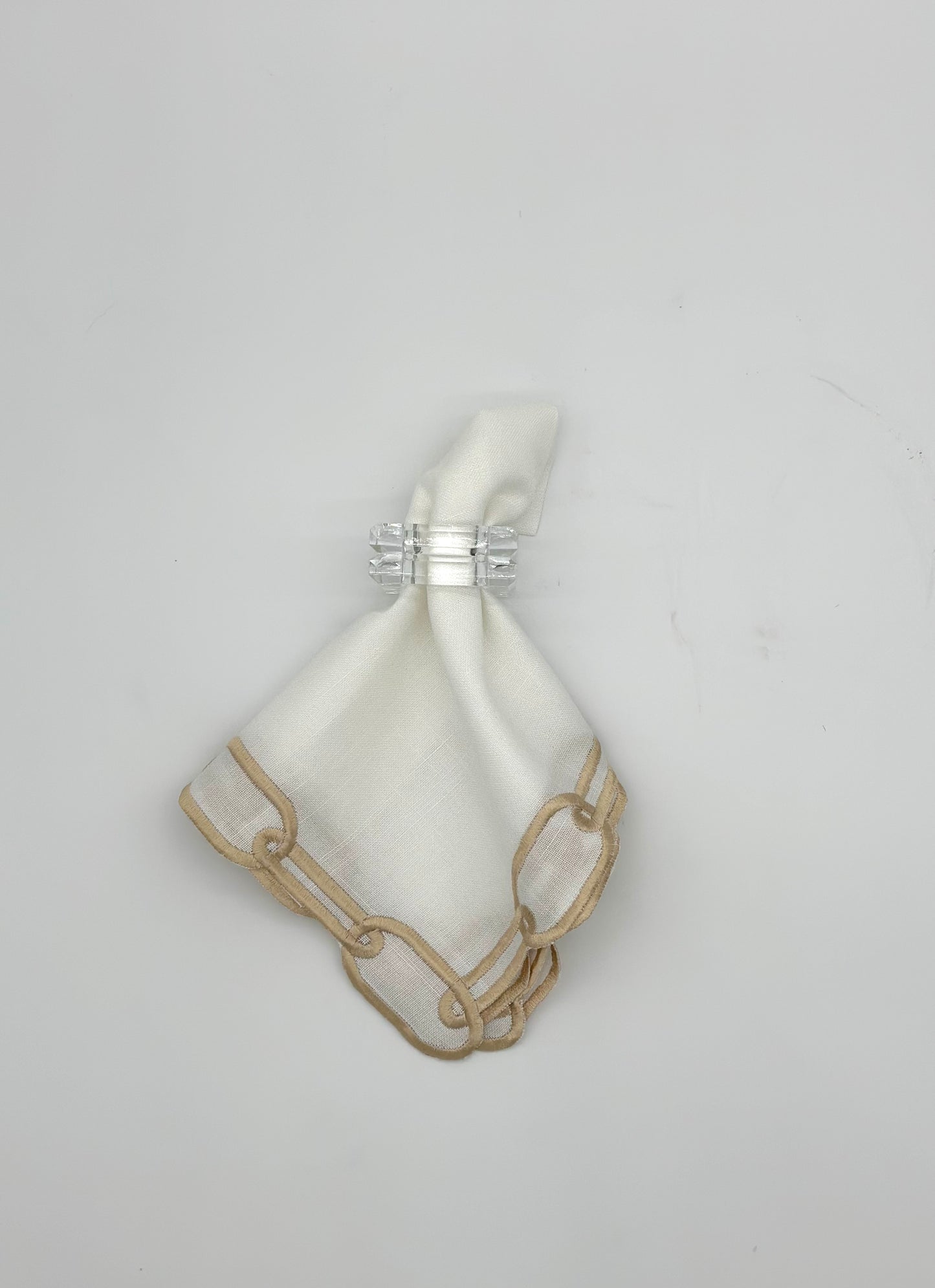 White Napkin Gold Chain, Set of 4