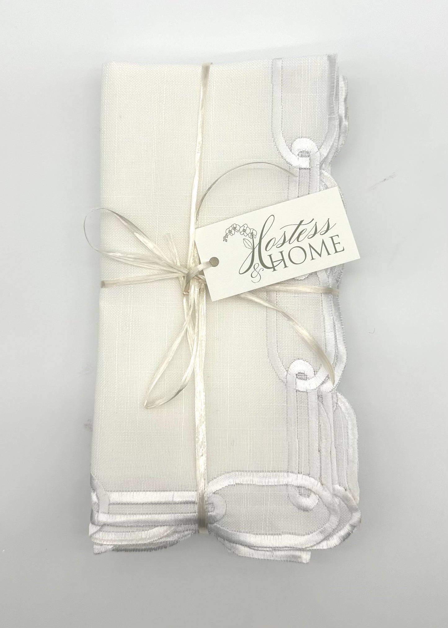 White Napkin White Chain, Set of 4