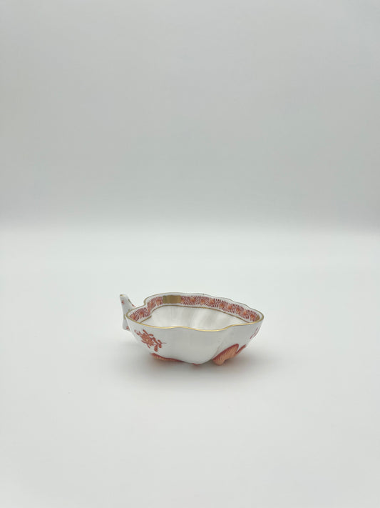 Leaf Dish w/ Handle Chinese Bouquet Rust