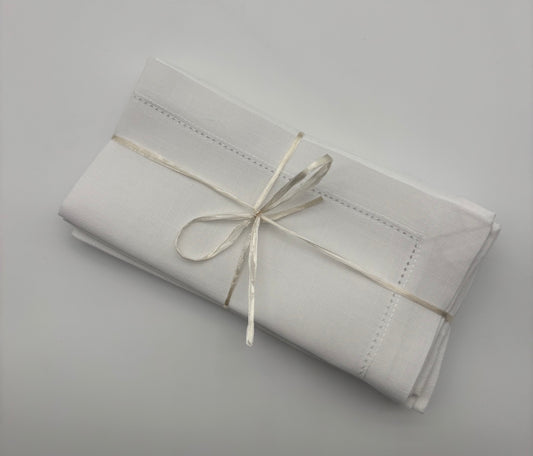 White Hemstitch Napkin, Set of 4