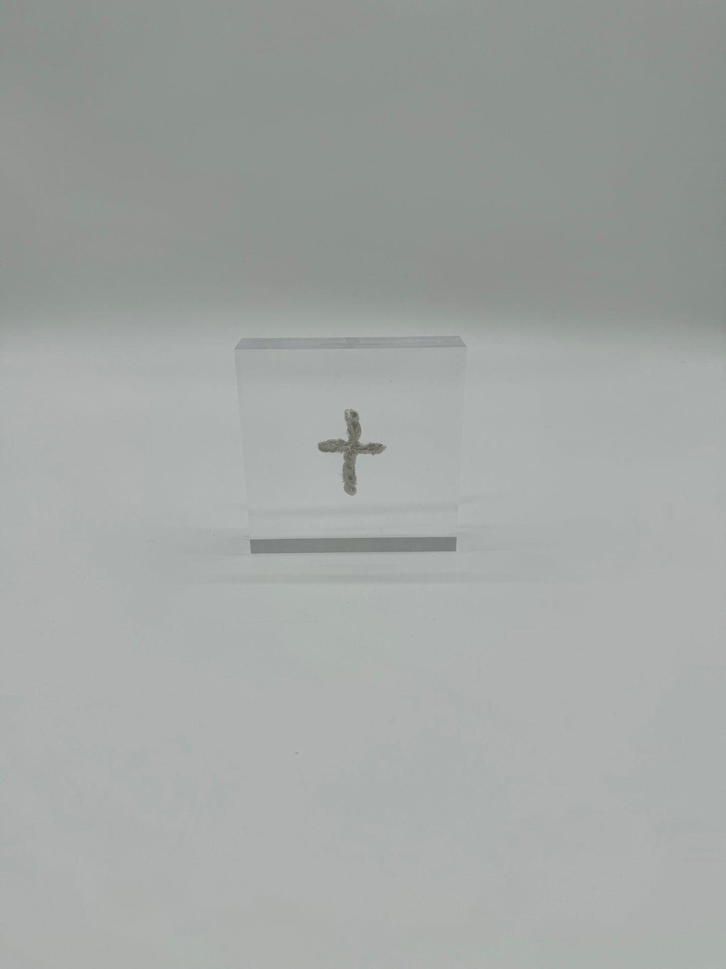 Acrylic Block White Cross