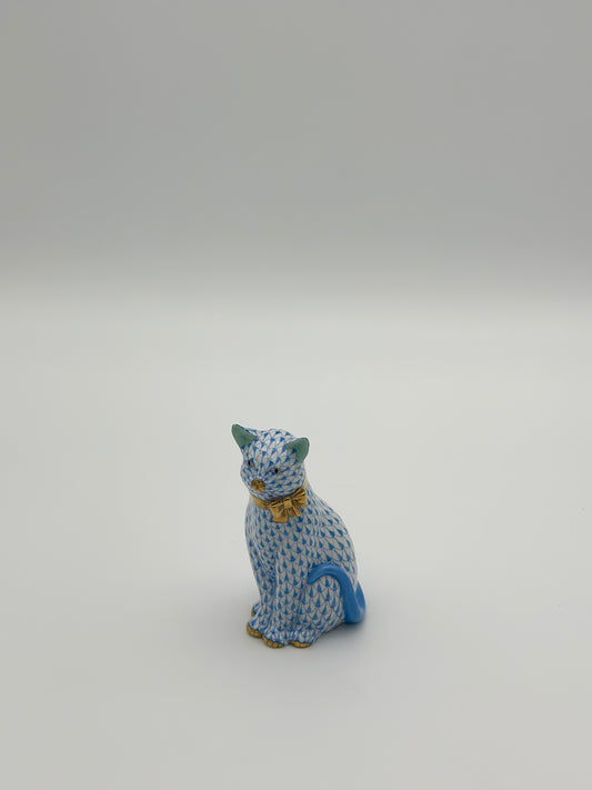 Cat w/ Bow Blue