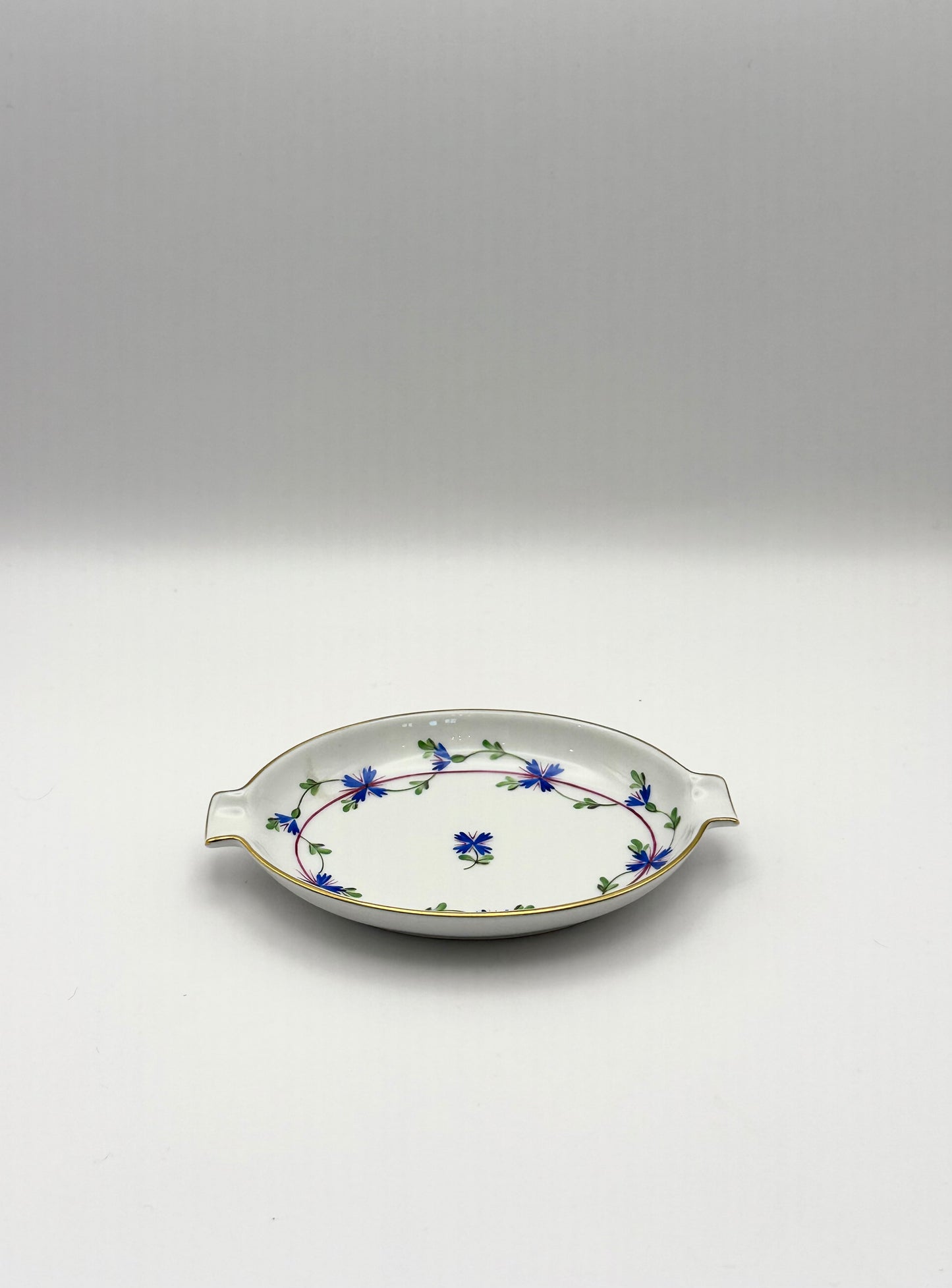 Trinket Dish 5” Blue Garland