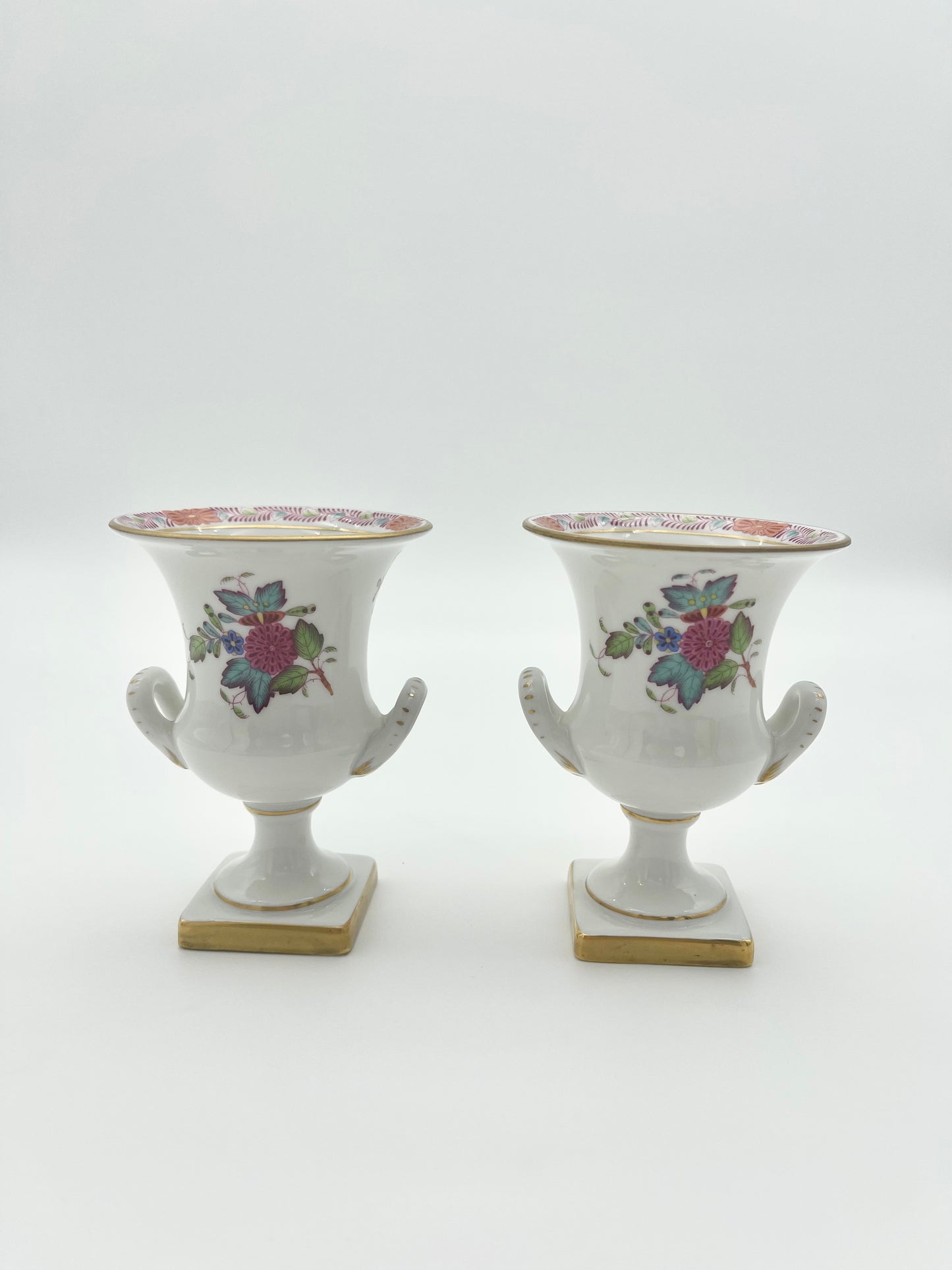 Pair of Small Urns, Floral