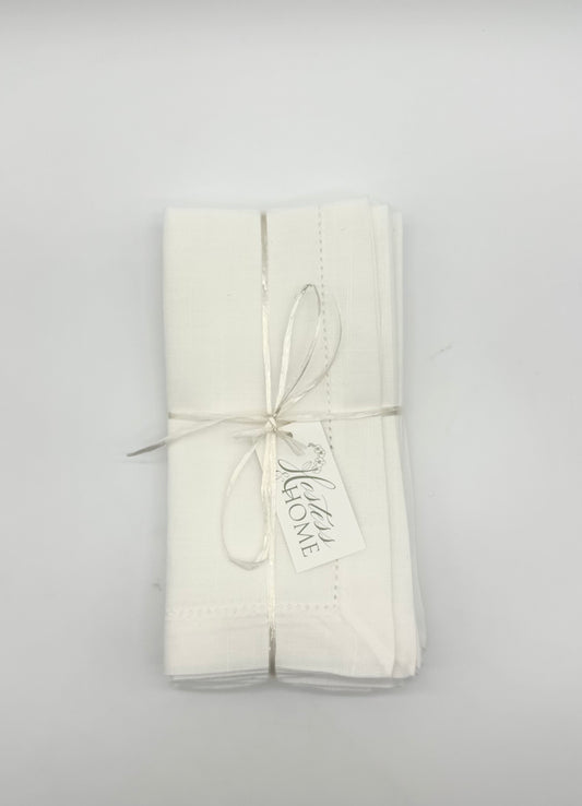 Ivory Hemstitch Napkin, Set of 4