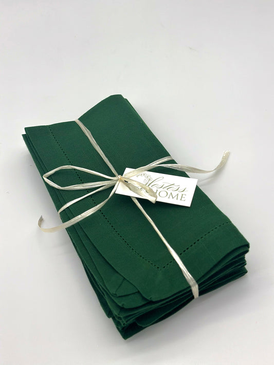 Green Hemstitch Napkin, Set of 4