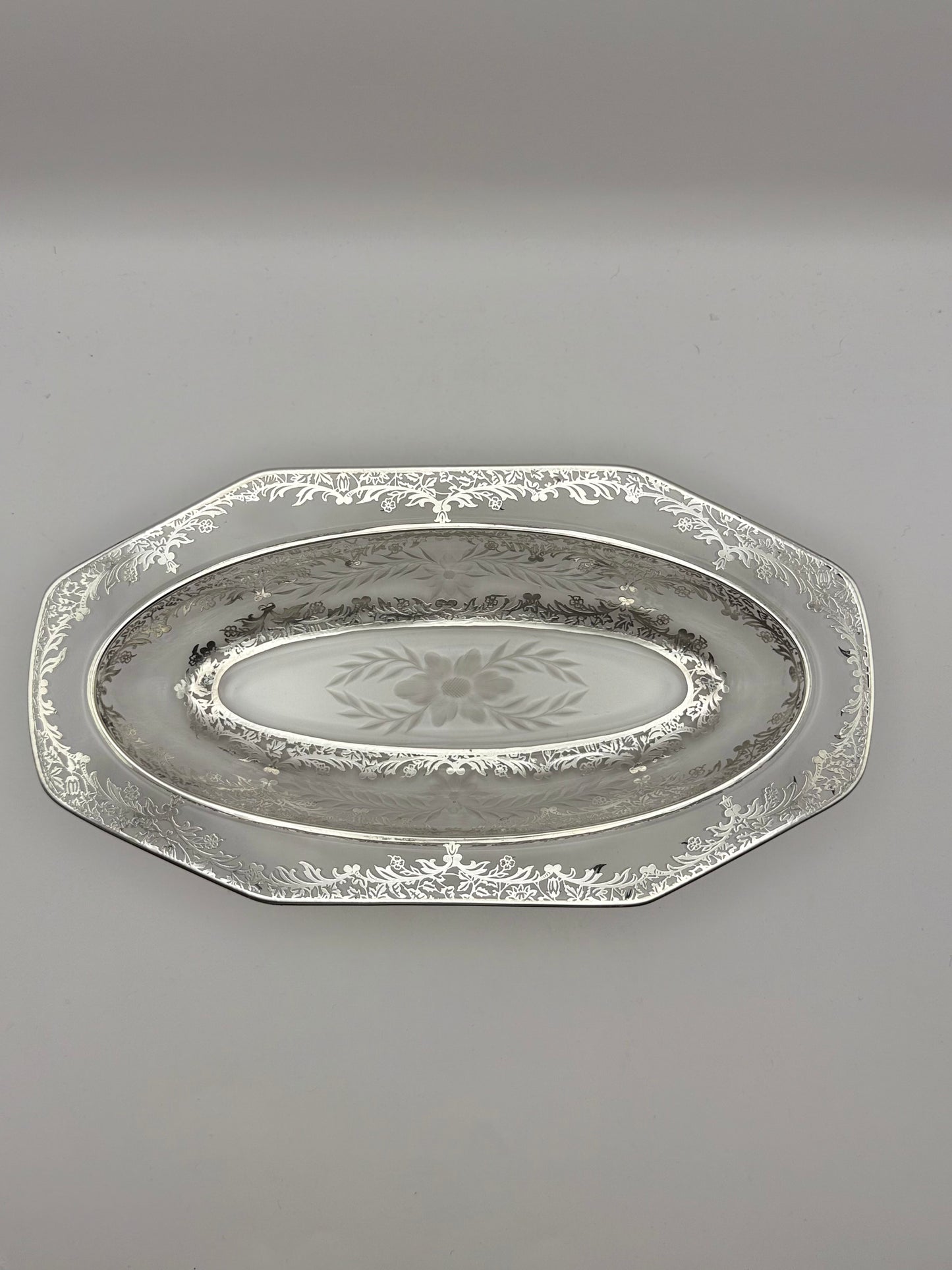 12" Sterling Overlay Oval Serving Dish