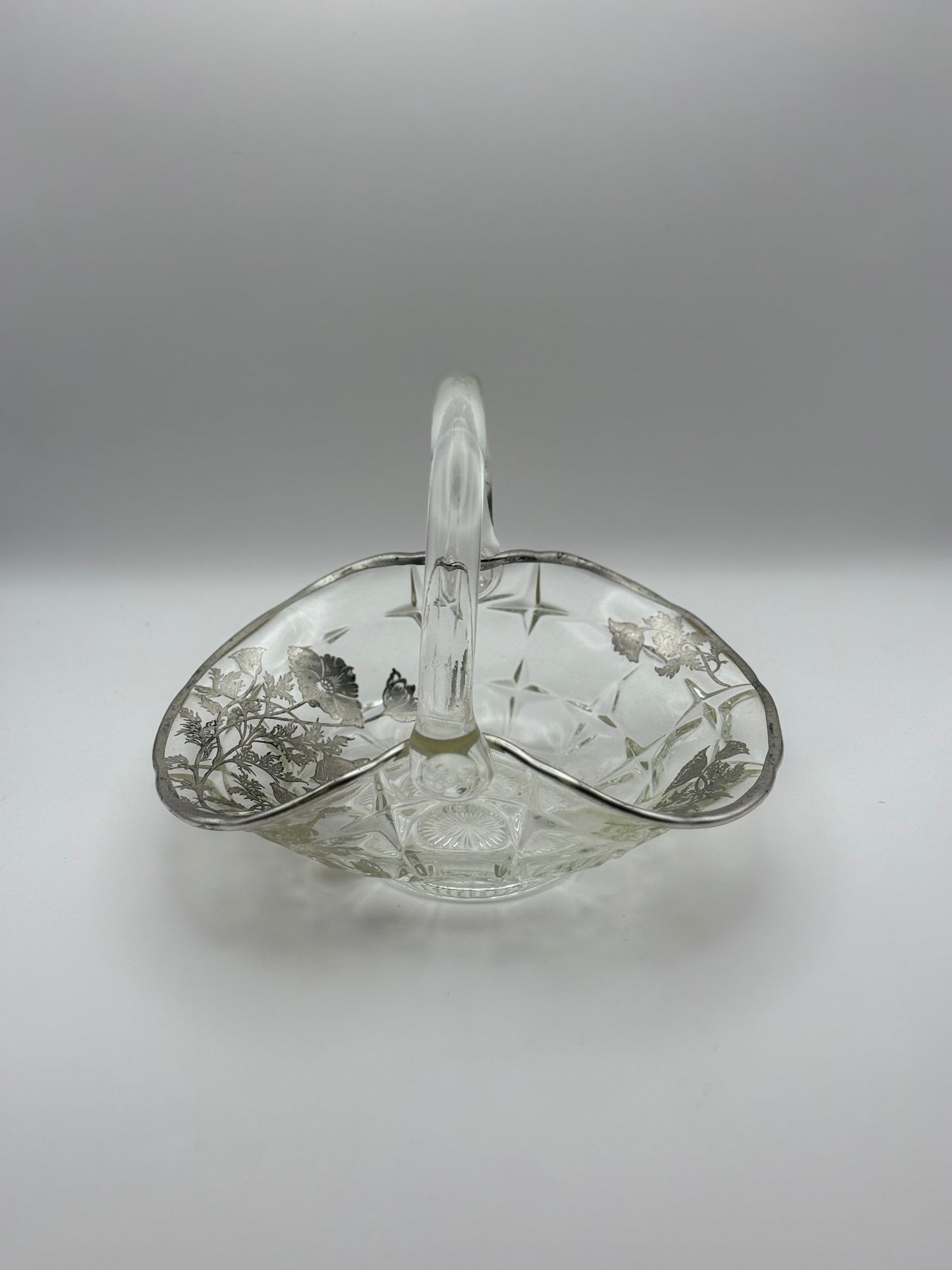 Sterling Overlay Candy Basket w/Handle