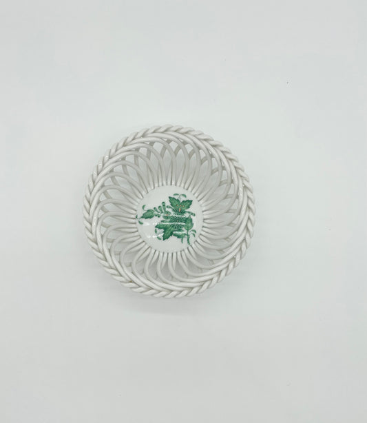 Open Weave Bowl 3.5” Chinese Bouquet Green