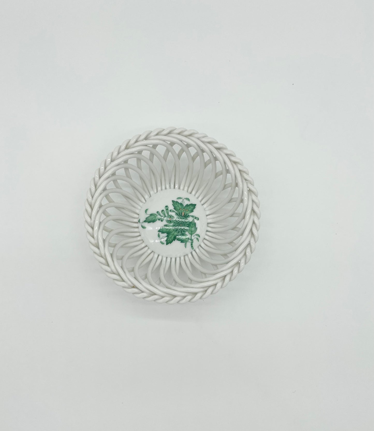 Open Weave Bowl 3.5” Chinese Bouquet Green