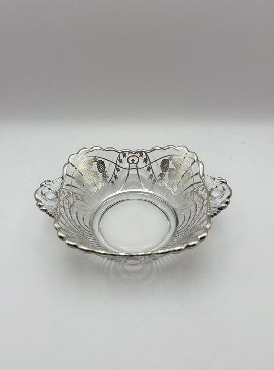 Vintage Sterling 5” Square Bowl With 2 Handles