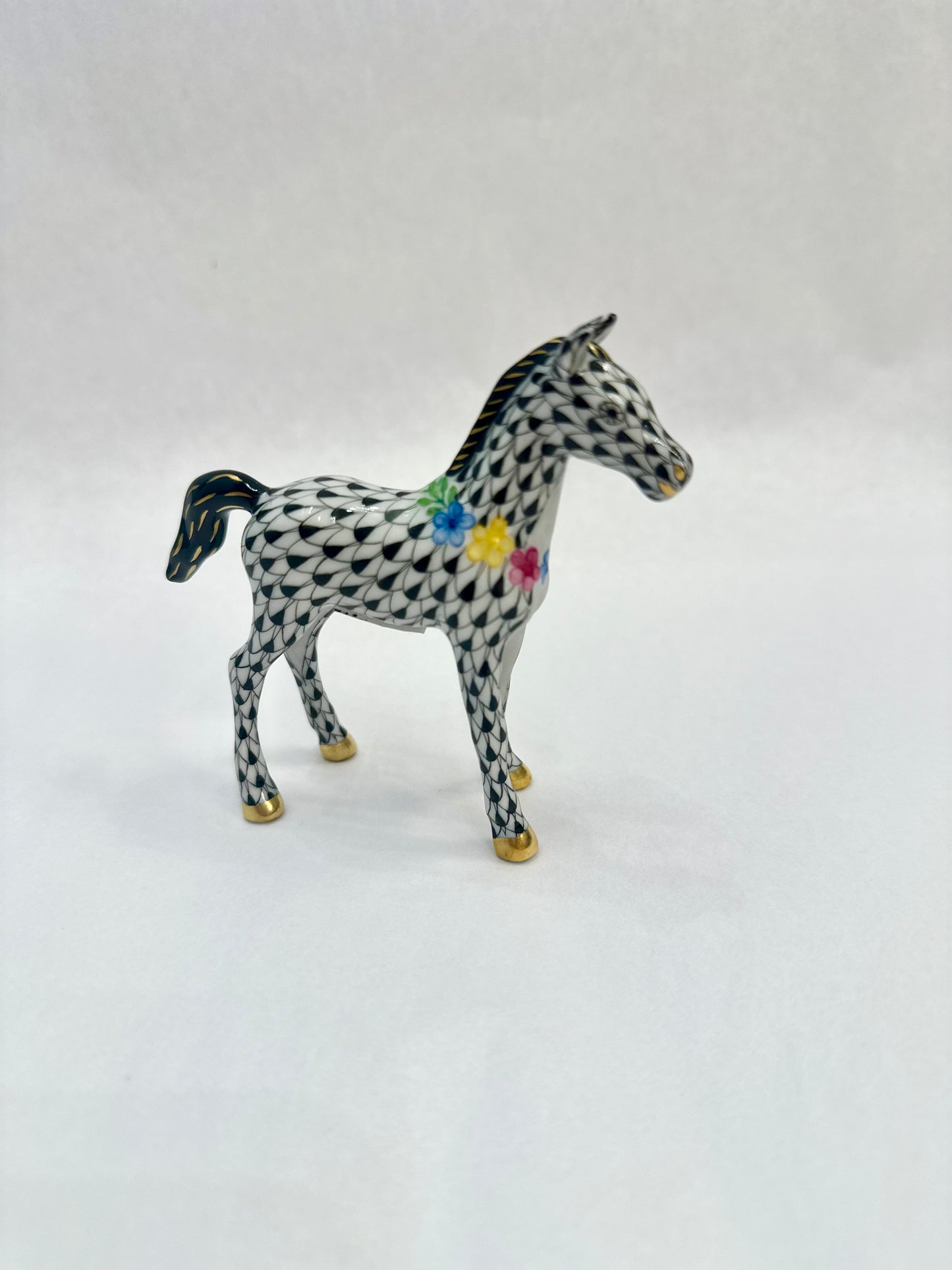 Black Foal w/ Flowers