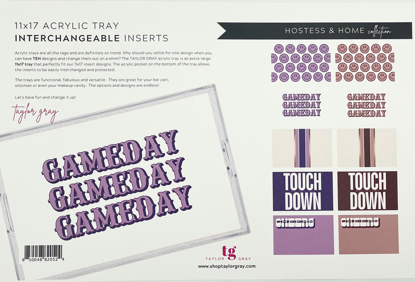 Gameday Tray Inserts Purple/Maroon