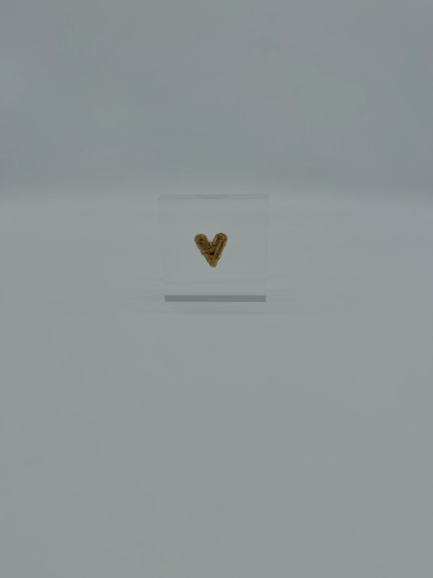 Acrylic Block Gold Heart