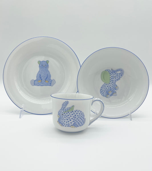 Child Set: Plate, Bowl, Cup Blue