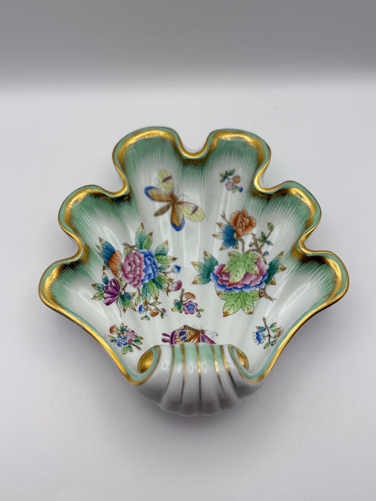 Large Shell Dish Queen Victoria Butterfly Teal