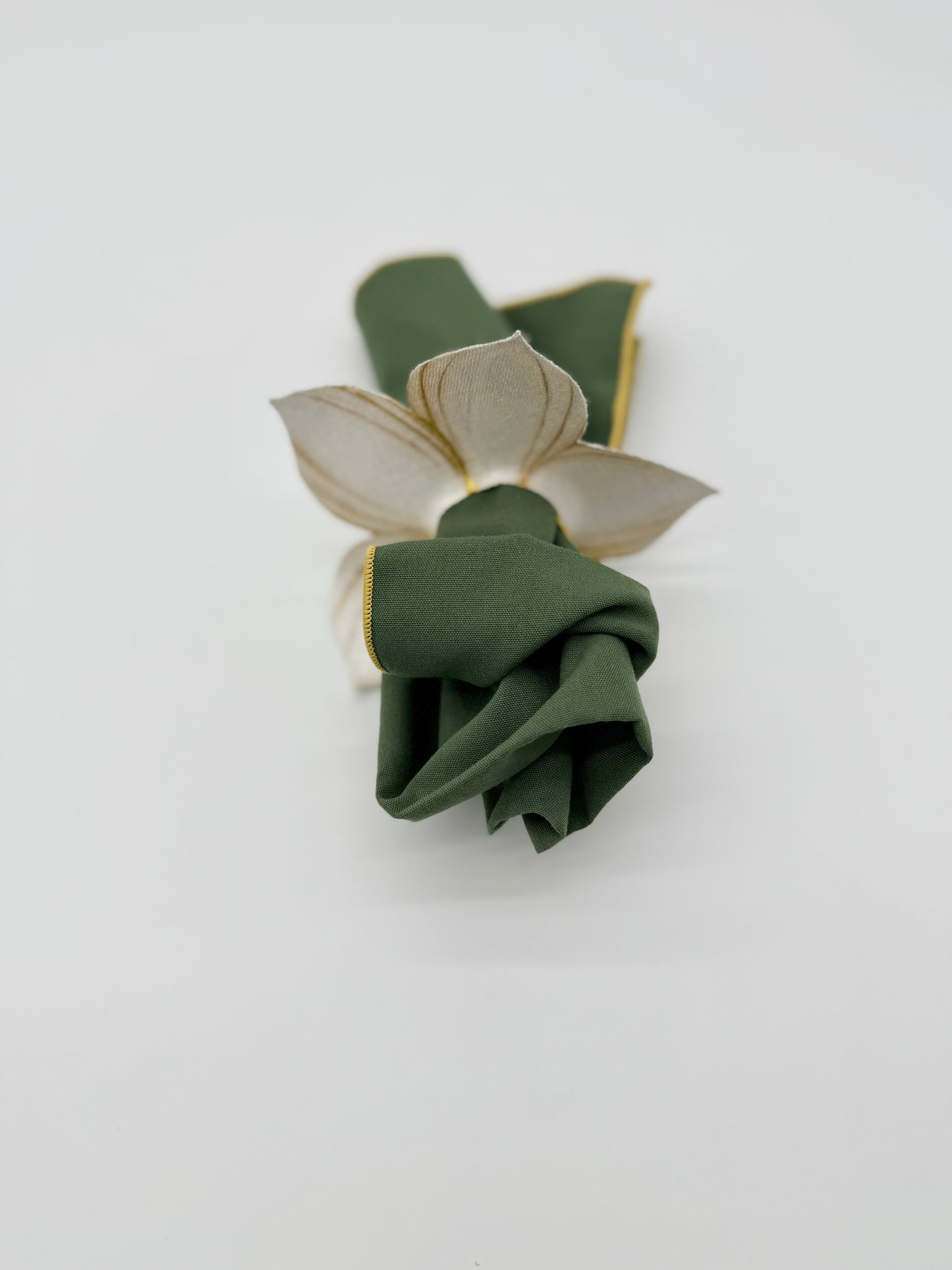 Hunter Green Napkin w/ Gold Trim, Set of 6