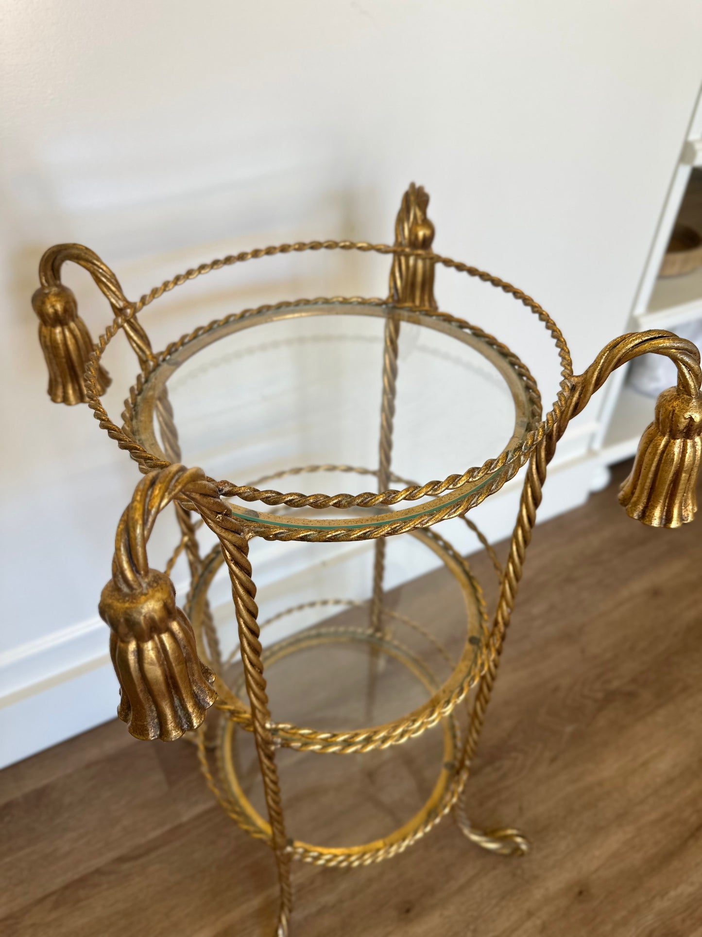 3 Tier Round Glass Shelf