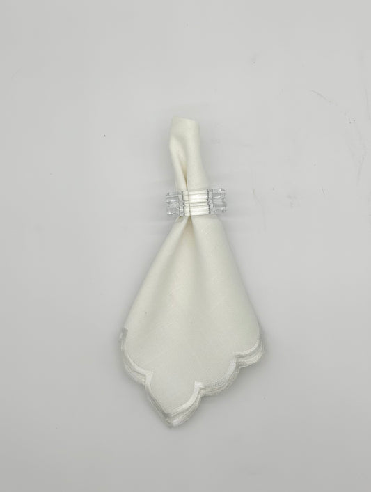 White Scallop Napkin, Set of 4