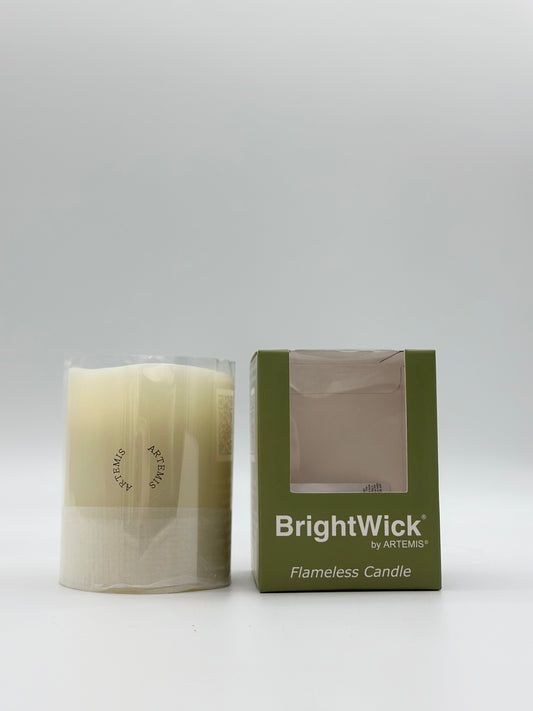 BrightWick Ivory Pillar Candle 3x4