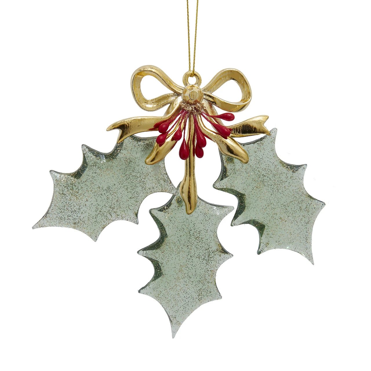 6" Holly Leaves Ornament