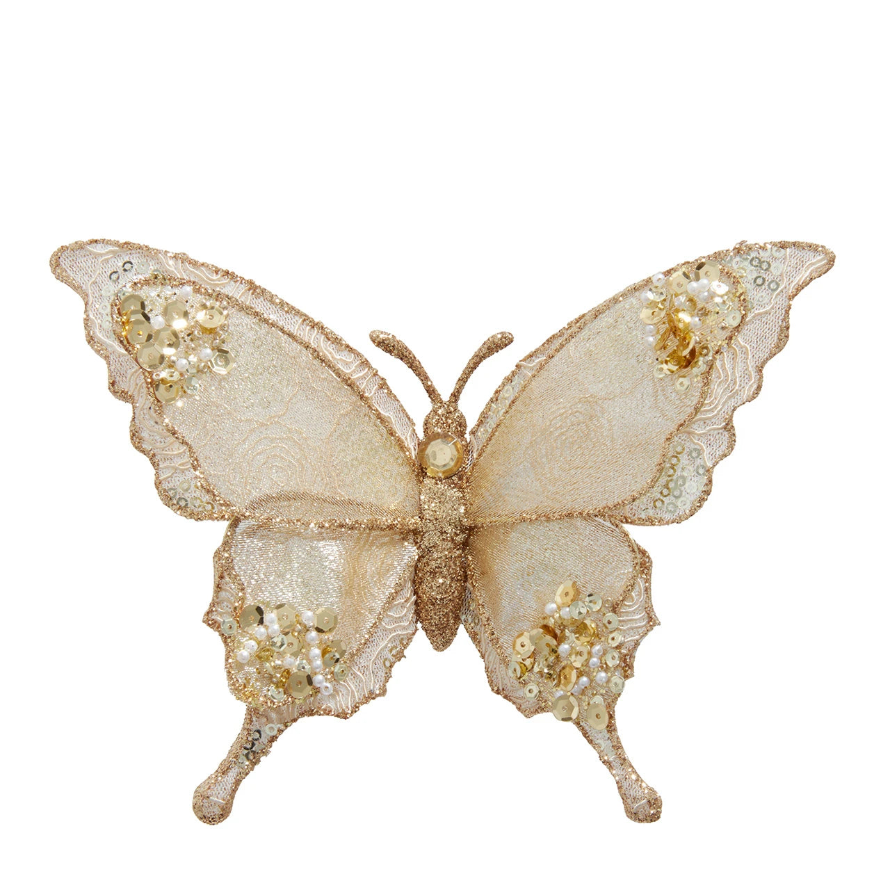 5.5" Gold Butterfly Clip-on Ornament