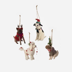Holiday Dog Ornament - 4 Assorted