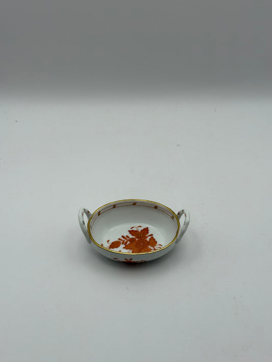 Chinese Bouquet Rust Basket w/Handles