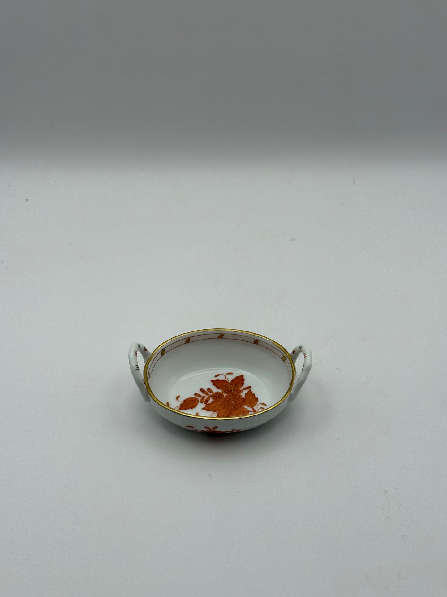 Chinese Bouquet Rust Basket w/Handles