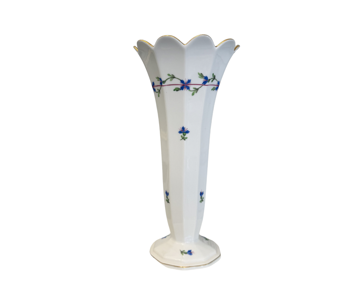 Blue Garland Trumpet Vase