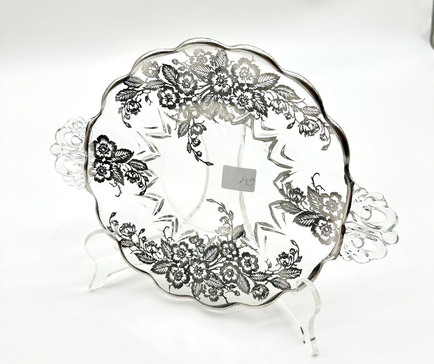 Vintage Sterling Overlay Tray w/ Handles