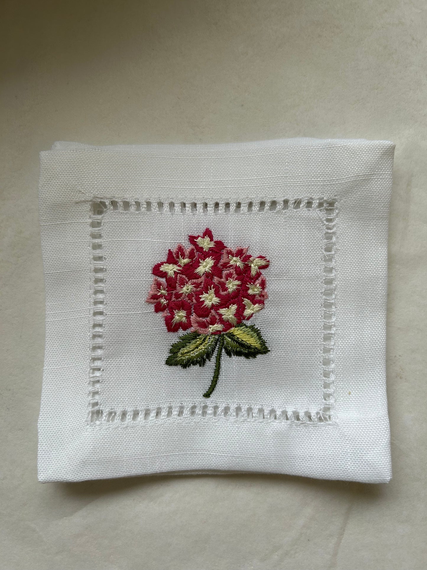 Embroidered Cocktail Napkins - Floral - S/4