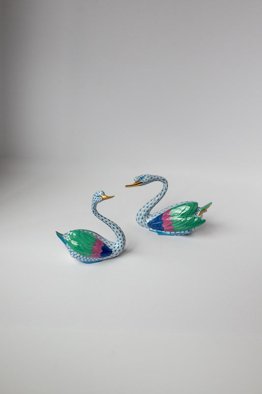 Pair of Swans Blue