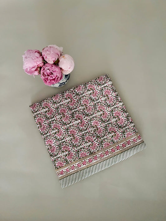 Green/Pink/White Napkin, Set of 4