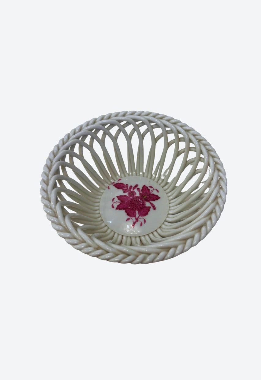 Open Weave Bowl 4.5” Chinese Bouquet Raspberry
