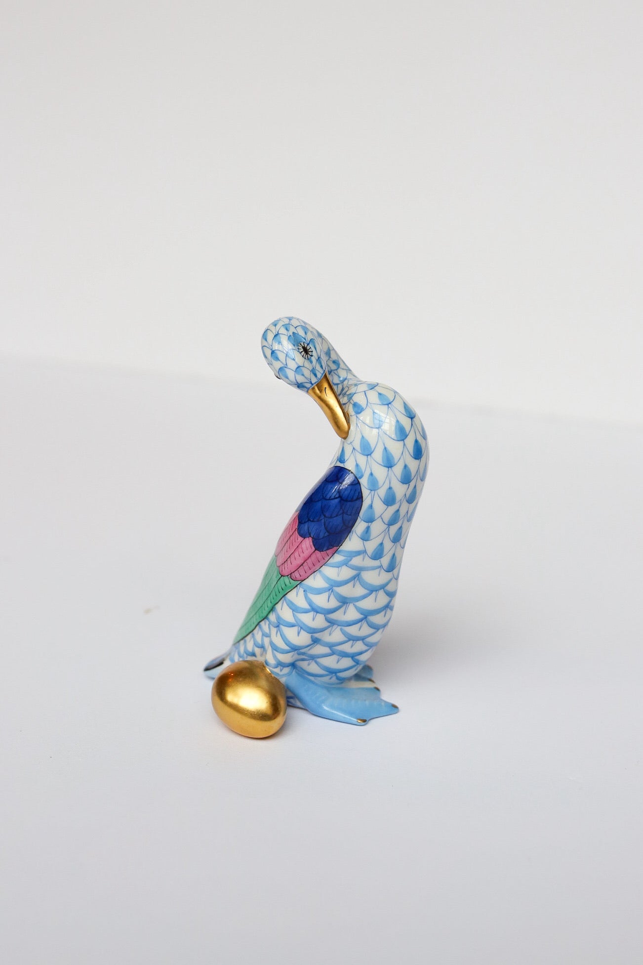 Goose w/ Golden Egg Blue 4.5”