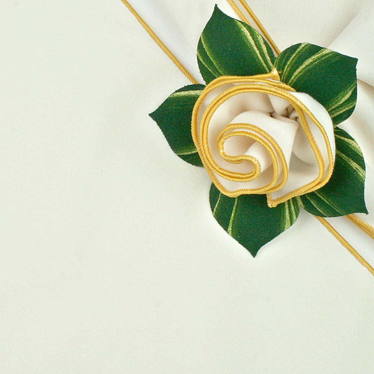 Ivory Napkin w/ Gold Trim, Set of 6