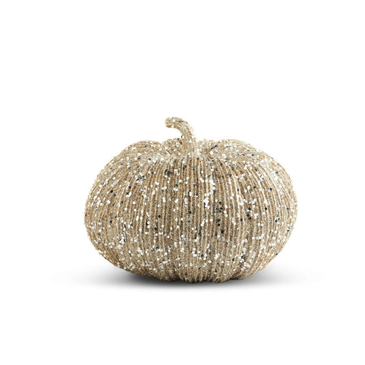 Champagne Glitter & Sequin Pumpkin - 8"