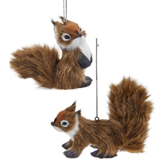 Furry Brown Squirrel Ornament