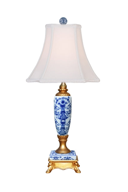 Secretary Table Lamp 18.5" Blue & White