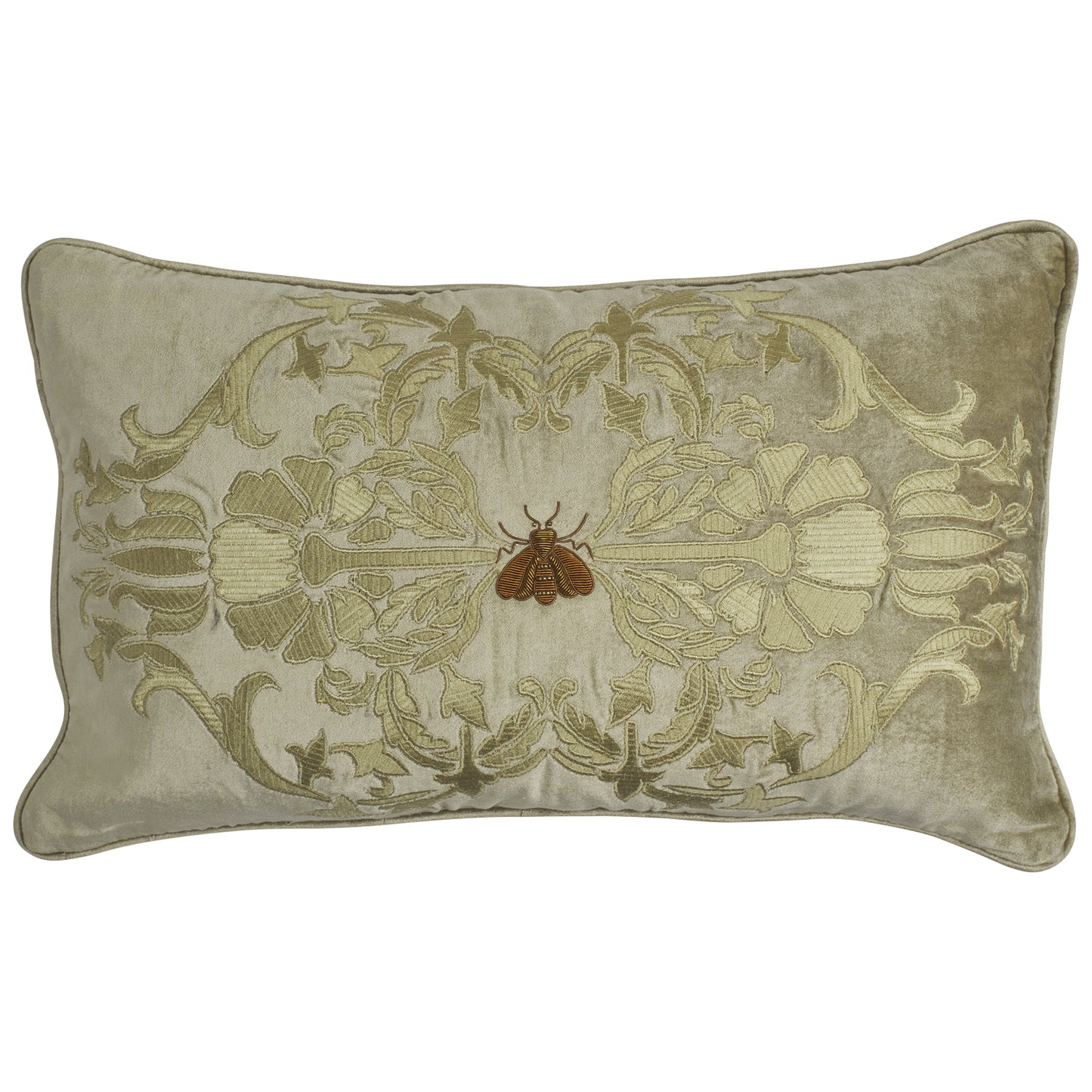 Green Velvet Bee Pillow