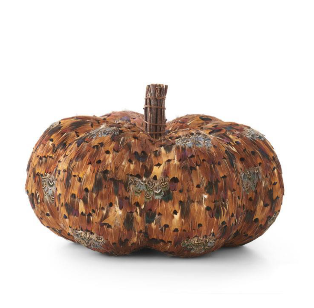 12" Feather Pumpkin