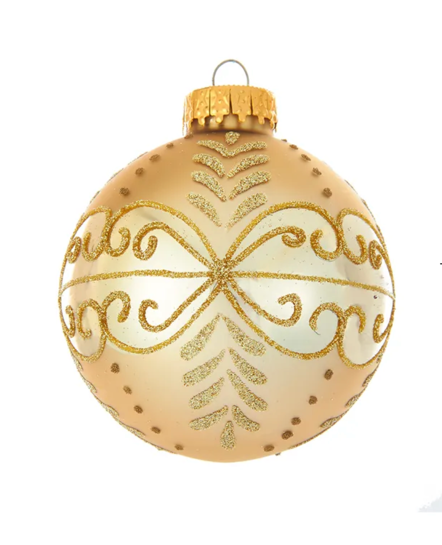 Gold Glitter Glass Ornament Ball