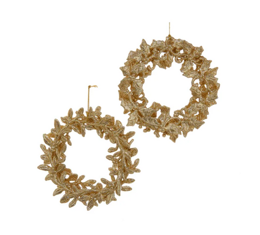 Gold Glitter Wreath Ornament