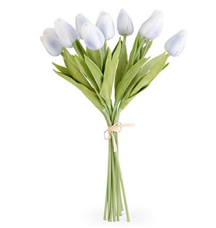 Real Touch Mini Tulip Bundle - White - 13"
