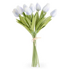 Real Touch Mini Tulip Bundle - White - 13"