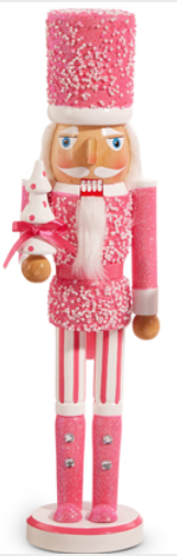 Pink Nutcracker 15.5"H - Light Pink/Bright Pink