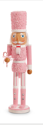 Pink Nutcracker 15.5"H - Light Pink/Bright Pink