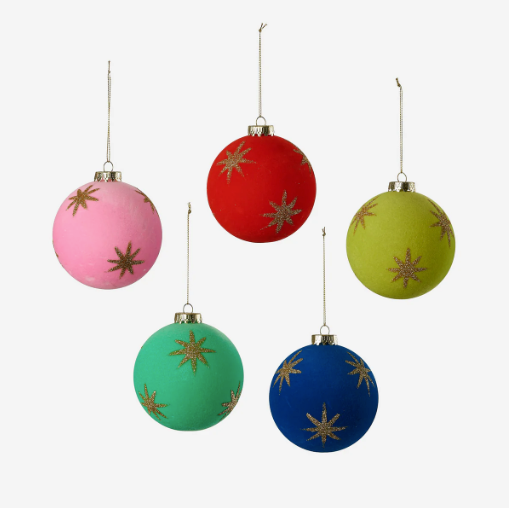 4" Flocked Star Ornament