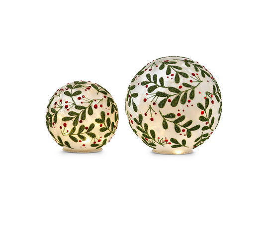 Lighted Botanical Holly Ball
